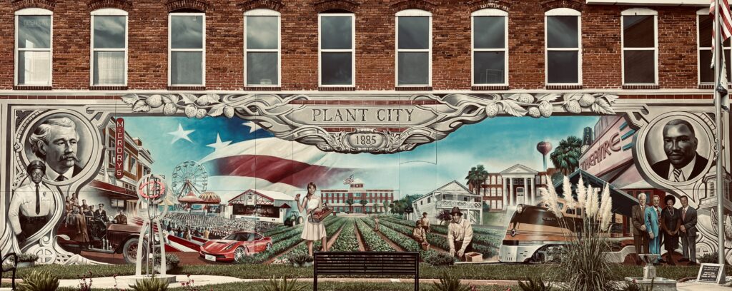 Plant City 1885 historic mural in downtown Plant City, Florida